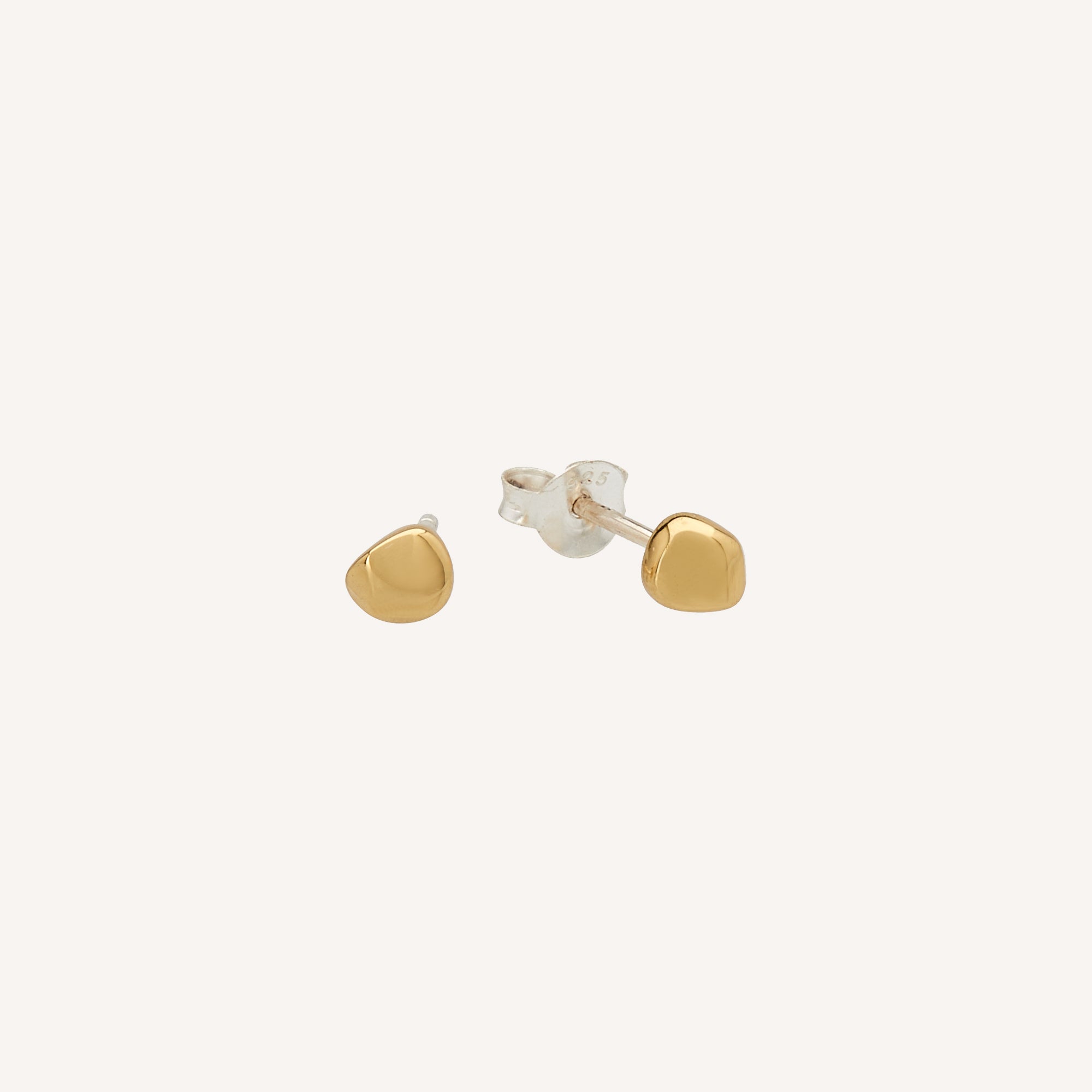 C.W. James pebble earrings gold plated brass